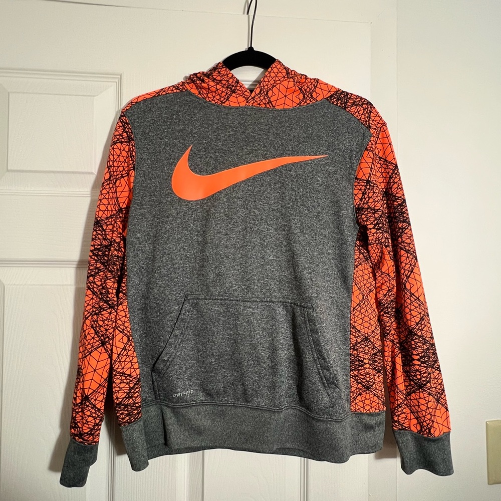 Nike Orange and Grey Kids two-piece Hoodie & Sweatpants set